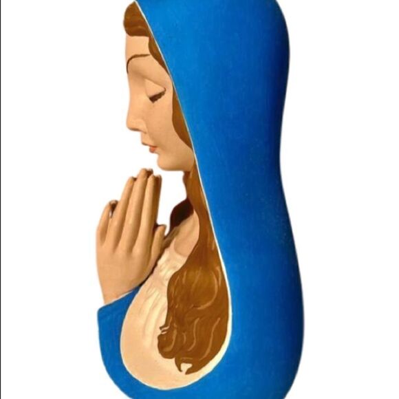 VTG Praying Virgin Mary Head Bust Statue Holland Atlantic Mold Hand Painted EVC. - Picture 2 of 9